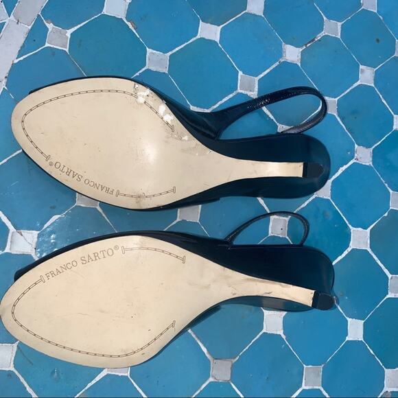 NEW FRANCO SARTO PATENT LEATHER SLINGBACK PUMPS - Picture 2 of 7